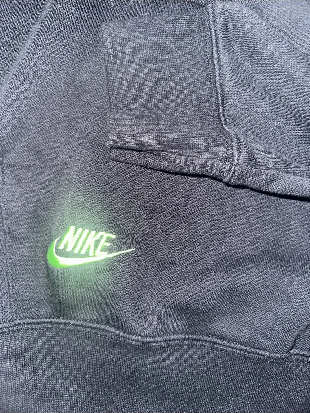 Nike Black Hoodie with Neon Green Logos